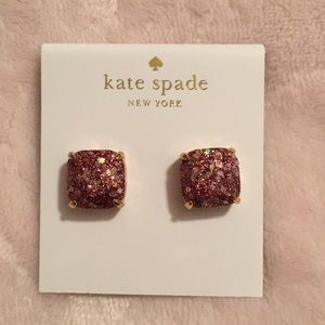 Kate Spade rose gold glitter earrings